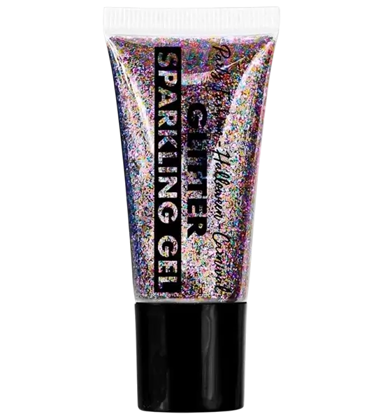 Flerfarvet glittergel til krop og ansigt