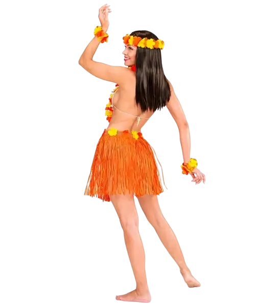 Orange hawaiiansk udklædningssæt