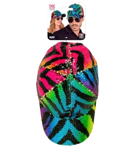 Pailletkasket, flerfarvet tigermotiv