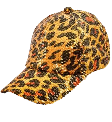 Pailletkasket, orange leopardprint