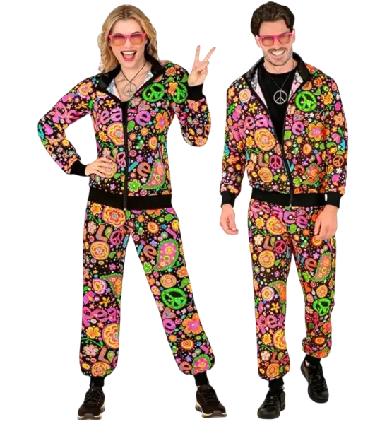 Hippie peace party fashion jumpsuit - S
