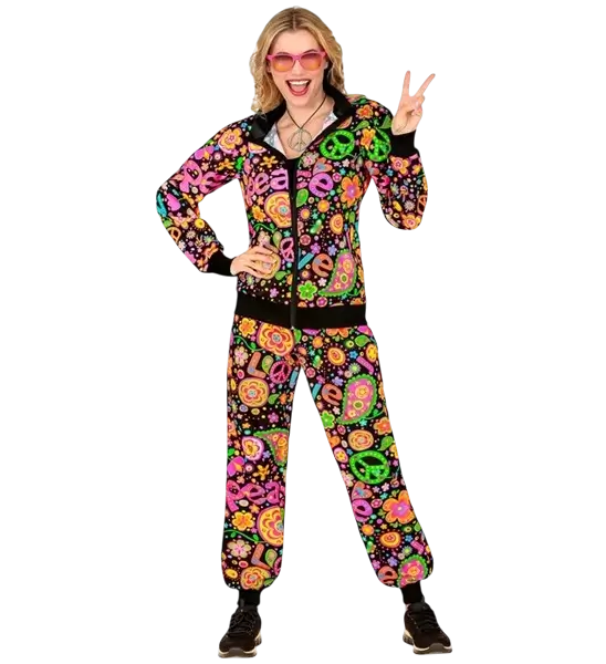 Hippie peace party fashion jumpsuit - S