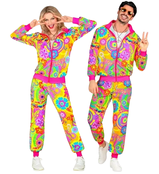 Hippie groovy love fluo jumpsuit - XL