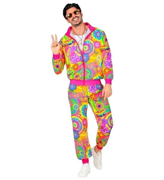 Hippie groovy love fluo jumpsuit - XL