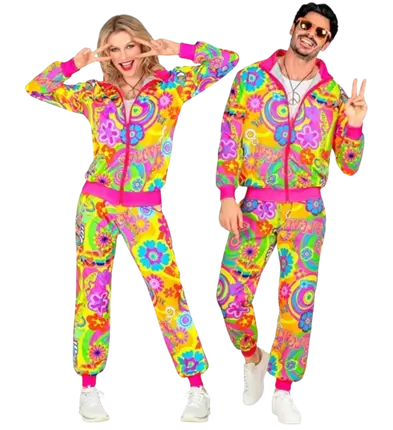 Hippie groovy love fluo jumpsuit - XL