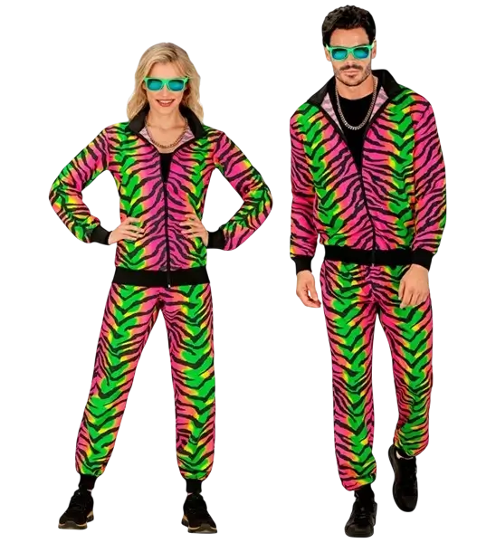 Fluorescerende zebra-jumpsuit - XL