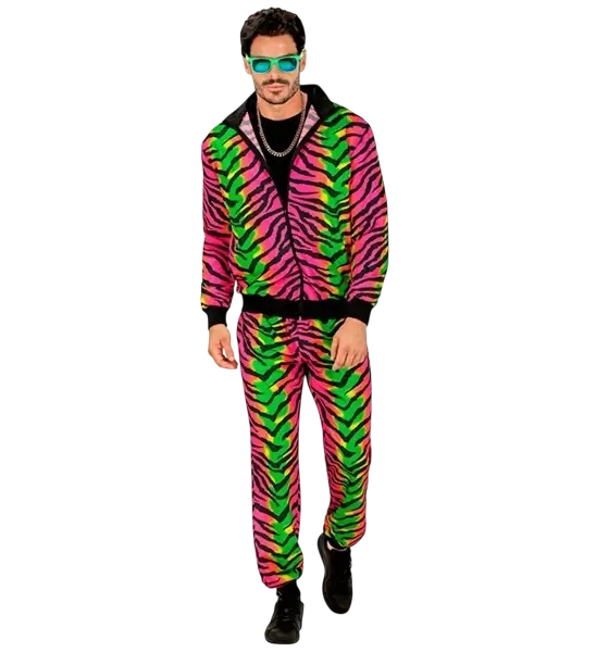Fluorescerende zebra-jumpsuit - XL