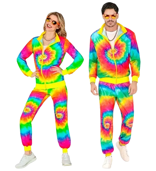 Psykedelisk jumpsuit med hippiemotiv - M