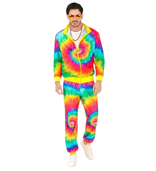Psykedelisk jumpsuit med hippiemotiv - M