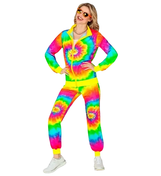 Psykedelisk jumpsuit med hippiemotiv - M