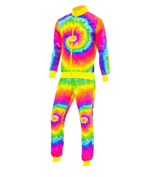 Psykedelisk jumpsuit med hippiemotiv - M