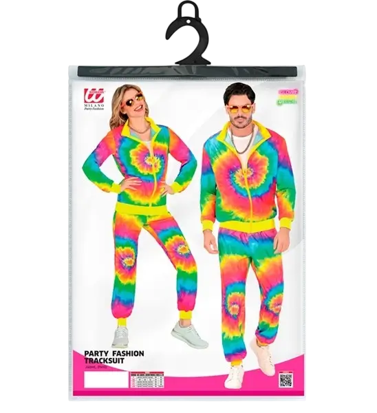 Psykedelisk jumpsuit med hippiemotiv - M