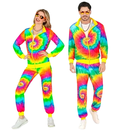 Psykedelisk jumpsuit med hippiemotiv - M