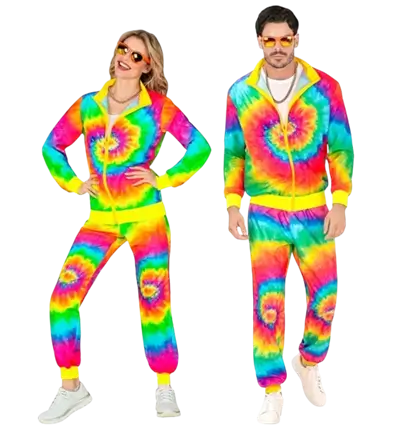 Psykedelisk jumpsuit fra hippiemoden - L
