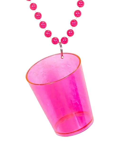 Fluorescerende pink halskæde