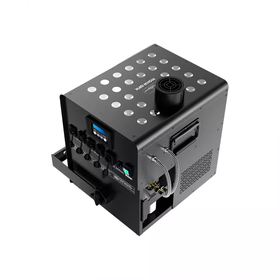 NOVA FOG JET - Tågemaskine CO2-EFFEKT, IP65 + LED 24x9W - Projektion 15 meter