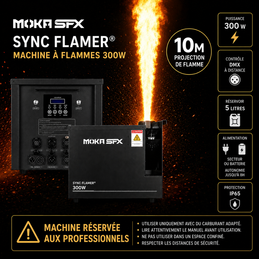 SYNC FLAMER® - Flammemaskine 300W, udendørs IP65 - 8 til 10 meter