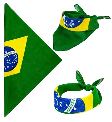 Bandana Brazil 55 cm i bomuld - Supporter og udklædning