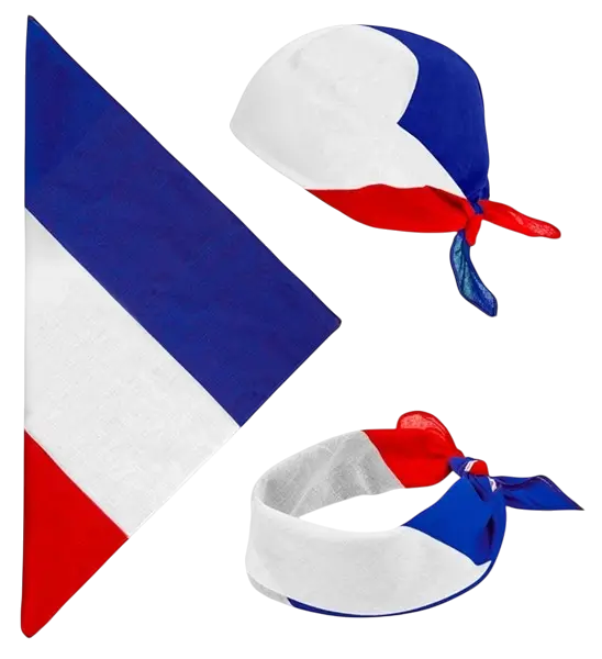 Bandana France 55 cm i bomuld - Supporter og udklædning