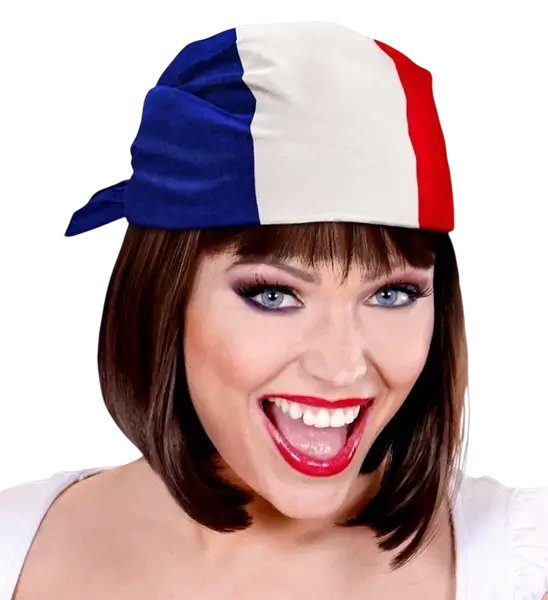 Bandana France 55 cm i bomuld - Supporter og udklædning