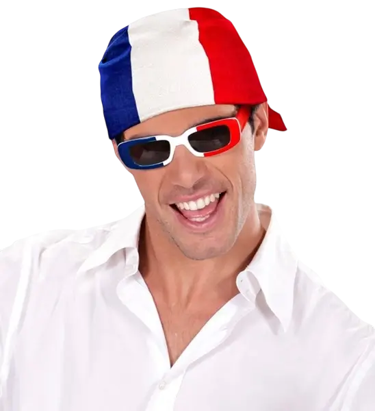 Bandana France 55 cm i bomuld - Supporter og udklædning