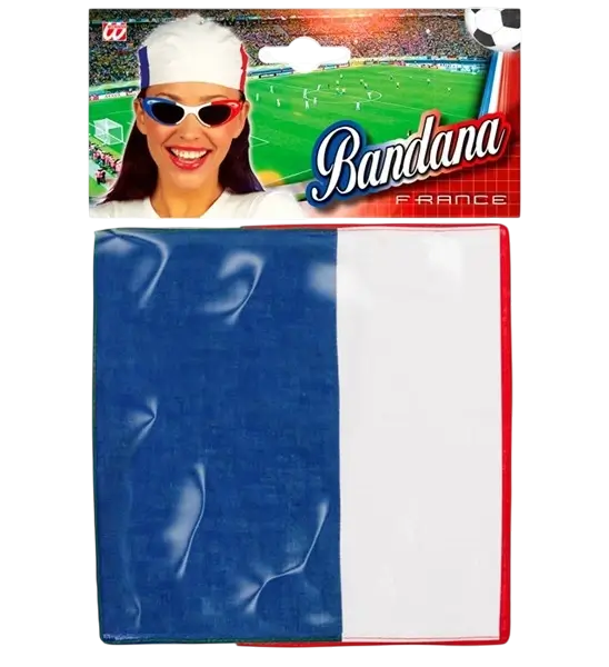 Bandana France 55 cm i bomuld - Supporter og udklædning