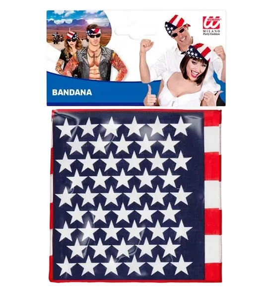 Bandana USA 55 cm i bomuld - Supporter og udklædning