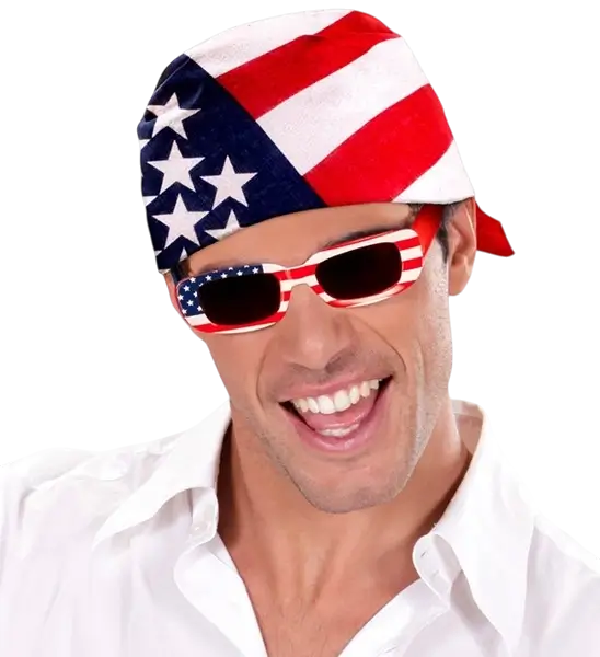 Bandana USA 55 cm i bomuld - Supporter og udklædning