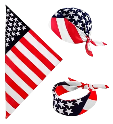 Bandana USA 55 cm i bomuld - Supporter og udklædning