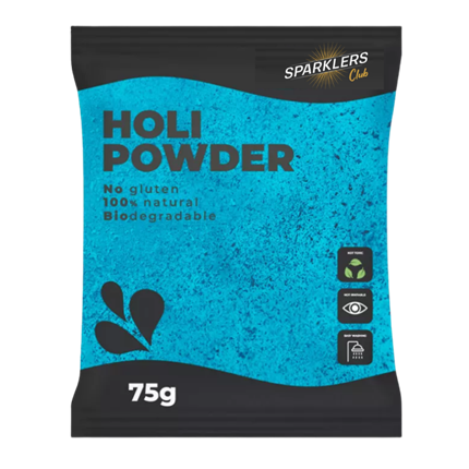 Blåt Holi-pulver – Pose på 75 gram