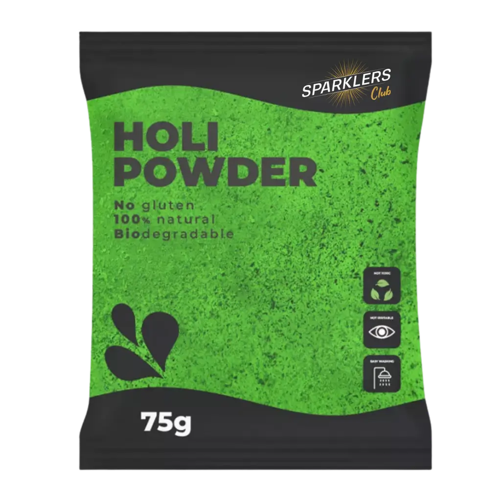 Holi-pulver, GRØNT – Pose på 75 gram