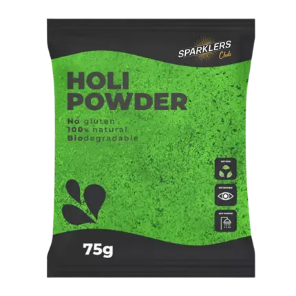 Holi-pulver, GRØNT – Pose på 75 gram