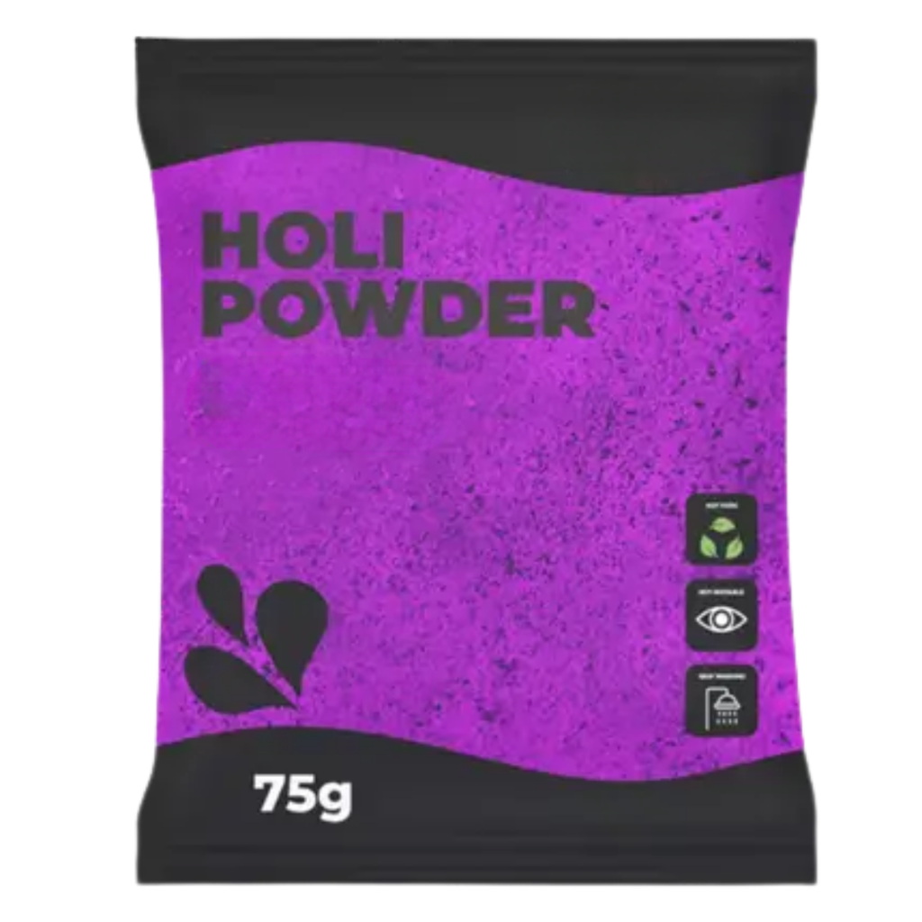 Holi-pulver, LILLA – Pose à 75 gram