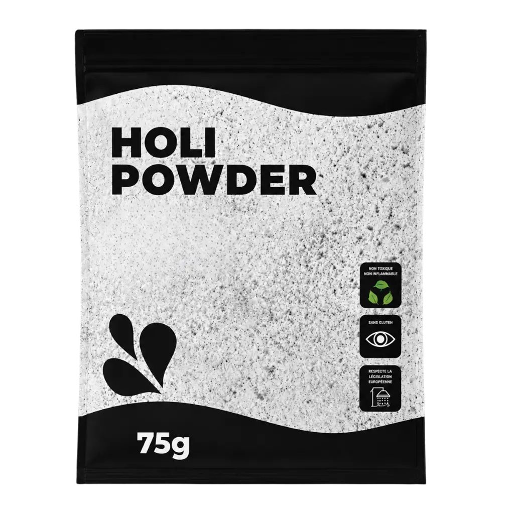 Holi-pulver, HVID – Pose på 75 gram