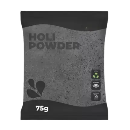 Holi-pulver, SORT – Pose på 75 gram