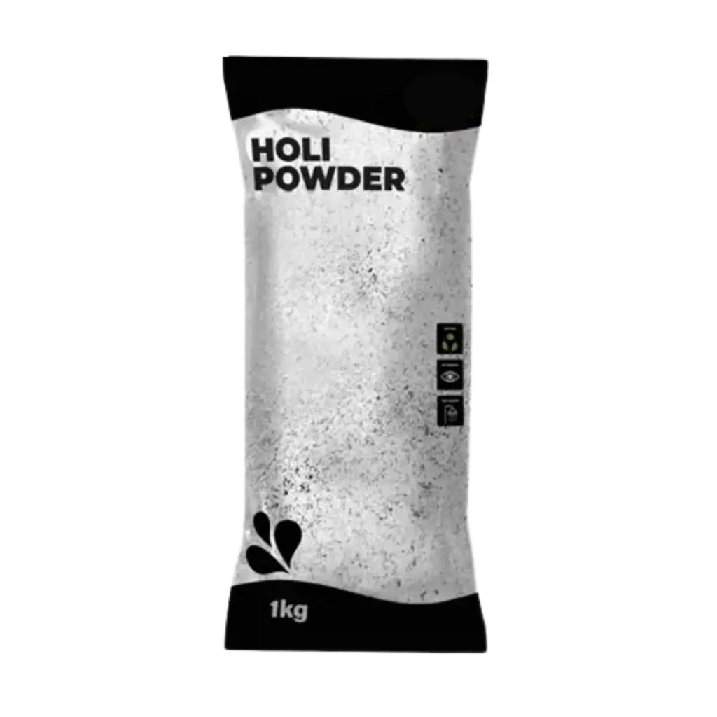 Hvidt Holi-pulver – 1 kg-pose
