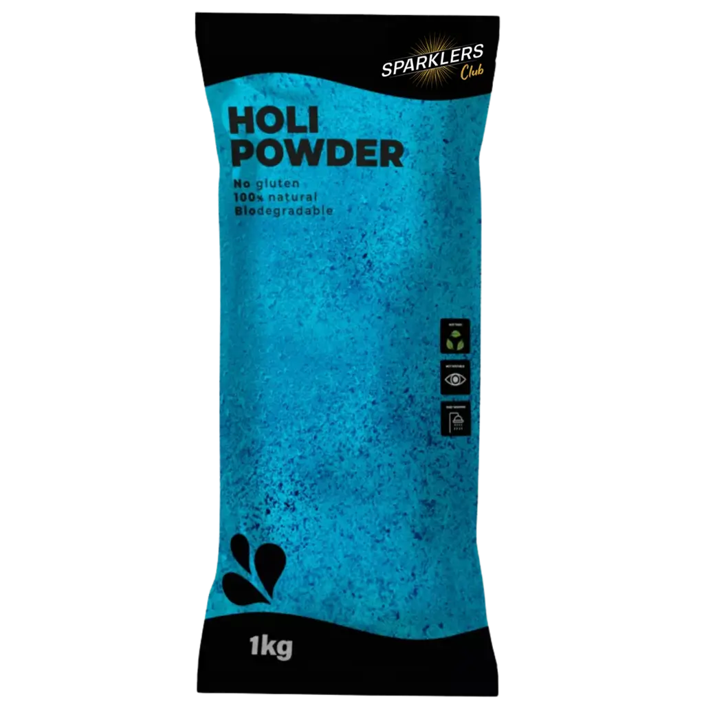 Blåt Holi-pulver – 1 kg-pose