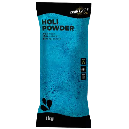 Blåt Holi-pulver – 1 kg-pose