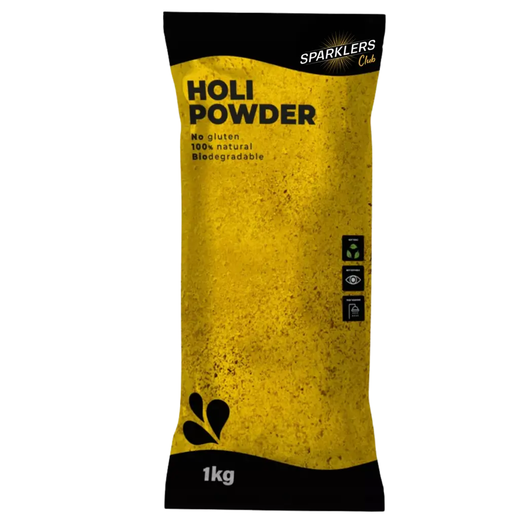 Gult Holi-pulver – 1 kg pose