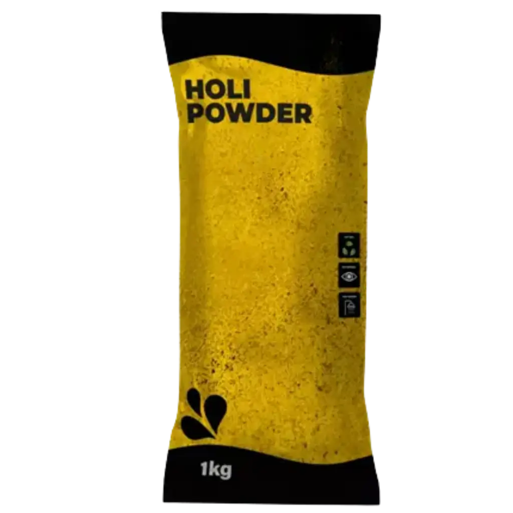 Gult Holi-pulver – 1 kg pose
