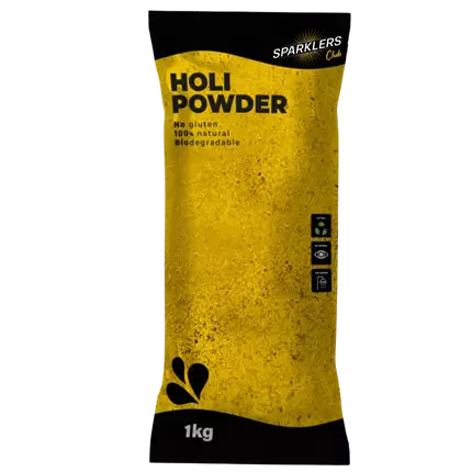 Gult Holi-pulver – 1 kg pose