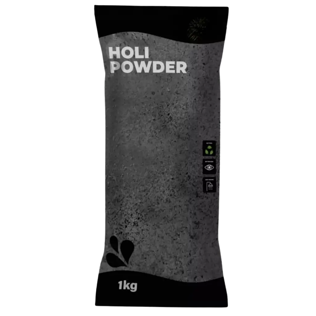 Sort Holi-pulver – 1 kg pose