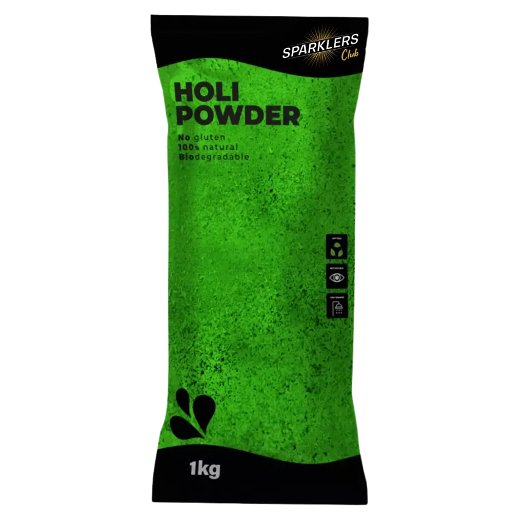 Grønt Holi-pulver – 1 kg-pose