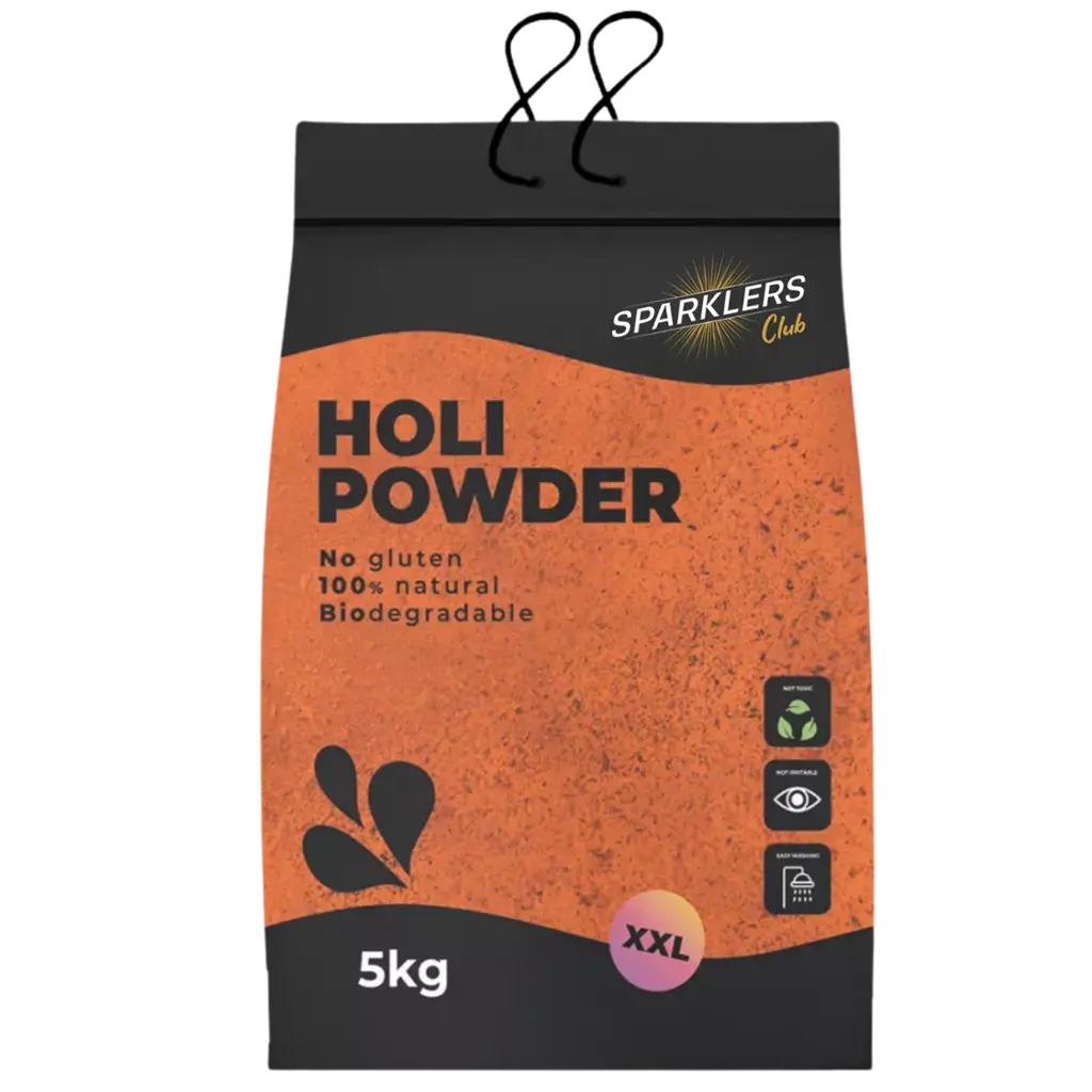 Holi-pulver ORANGE – 5 kg-pose