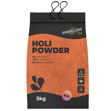 Holi-pulver ORANGE – 5 kg-pose