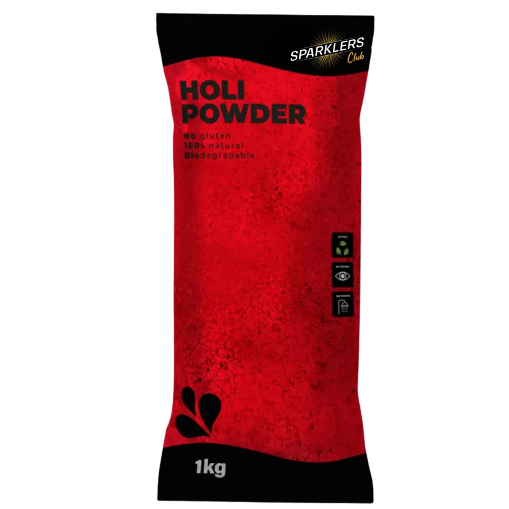 Rødt Holi-pulver – 1 kg-pose