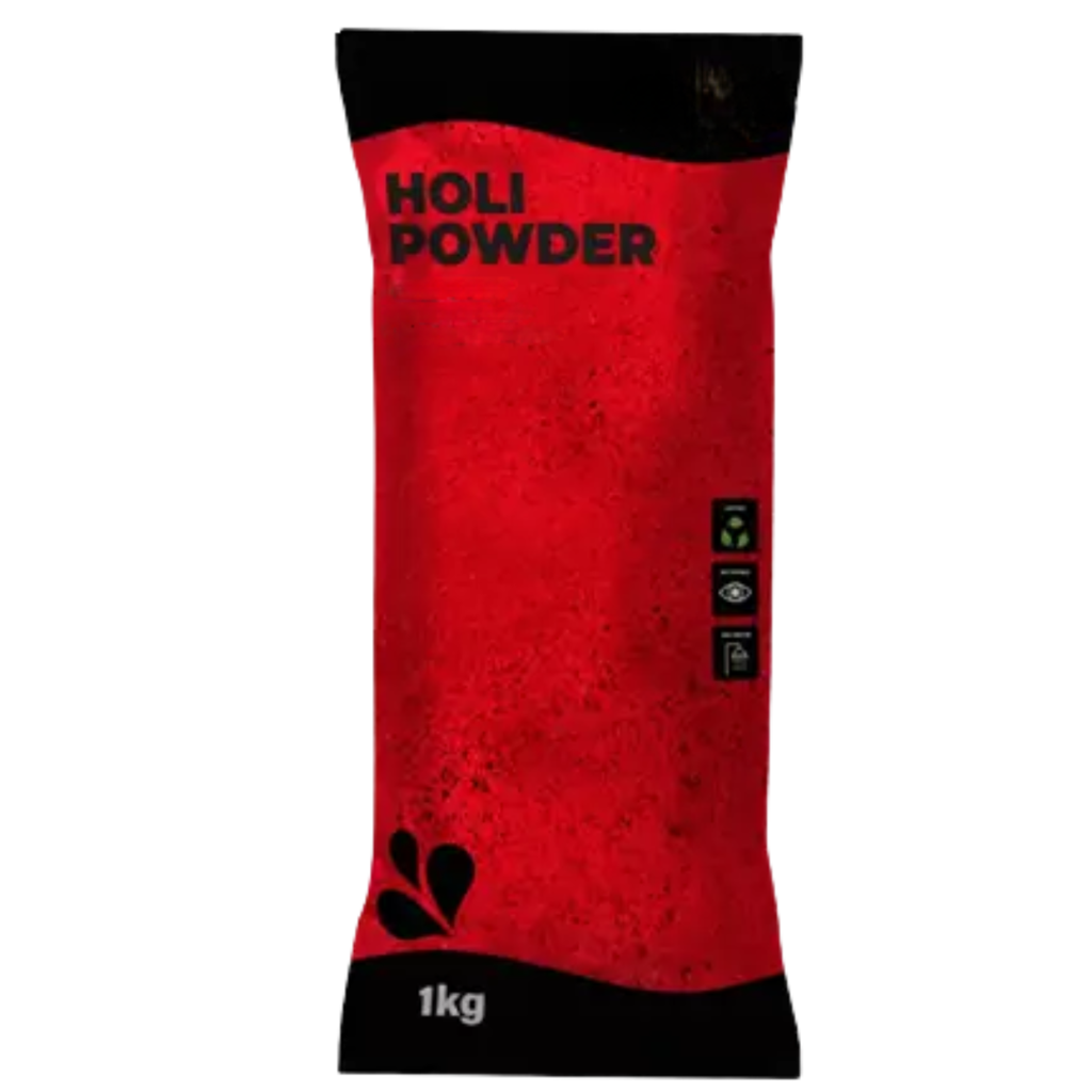 Rødt Holi-pulver – 1 kg-pose