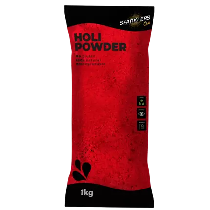 Rødt Holi-pulver – 1 kg-pose