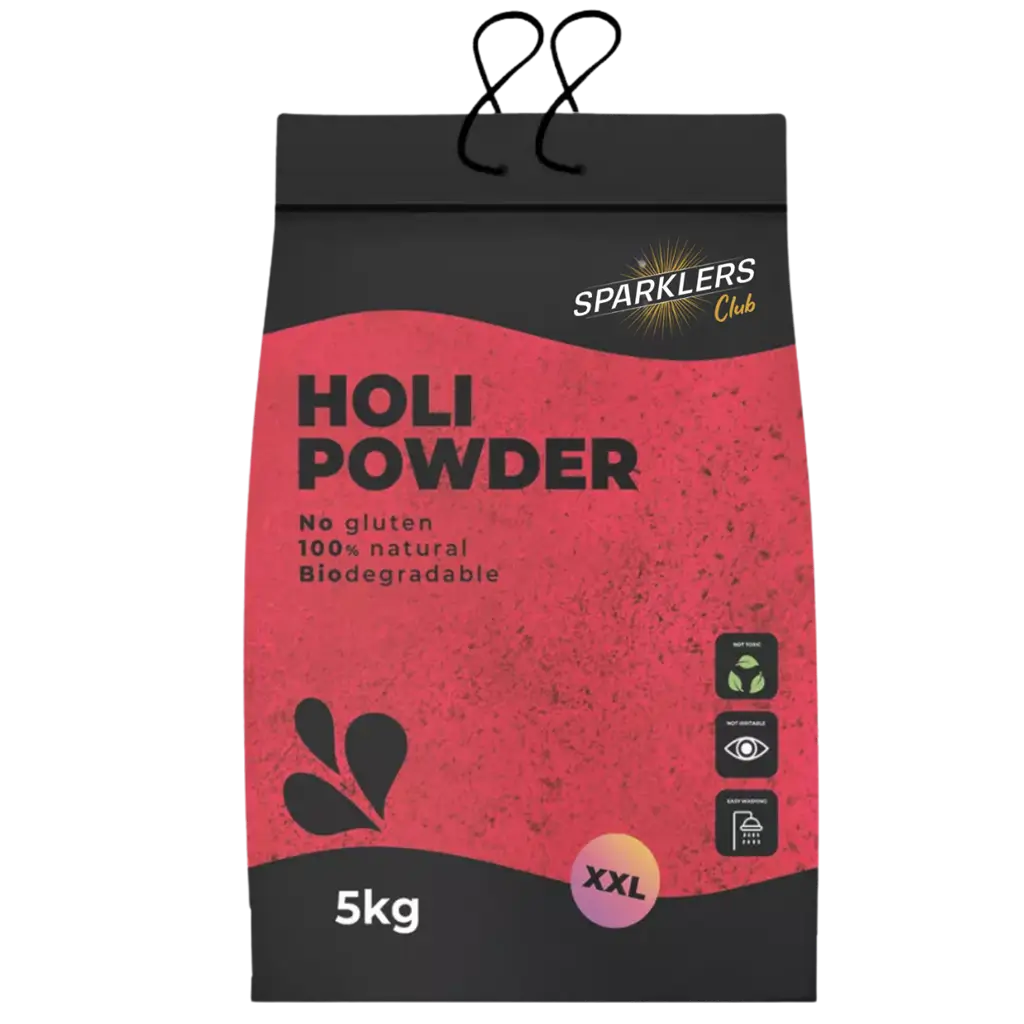 Holi-pulver, RØDT – 5 kg-pose