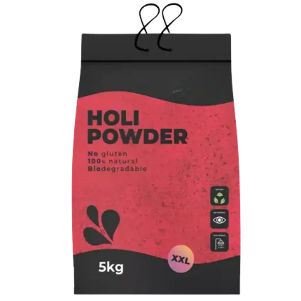 Holi-pulver, RØDT – 5 kg-pose
